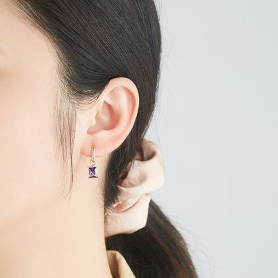 0,67in 2,2g Bộ trang sức bạc Sterling Bộ trang sức bạc mạ bạch kim CZ Bông tai kim bạc
