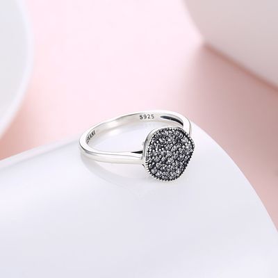 Nhẫn thời trang Zircon Kim cương đá 925 Sterling Silver Đính hôn Nhẫn cưới cho nữ