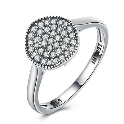 Nhẫn thời trang Zircon Kim cương đá 925 Sterling Silver Đính hôn Nhẫn cưới cho nữ