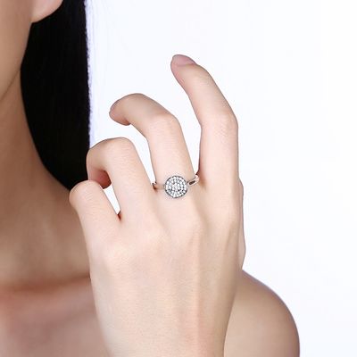 Nhẫn thời trang Zircon Kim cương đá 925 Sterling Silver Đính hôn Nhẫn cưới cho nữ