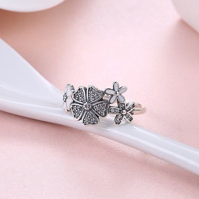 Vòng hoa hồng Sterling Bạc Hoa hồng Hoa trái tim Vòng có thể điều chỉnh mở Vòng trang sức tình yêu Dây đeo hứa hẹn Vòng quà tặng cho phụ nữ