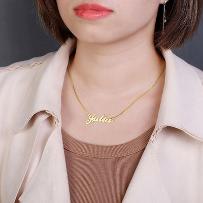 1.8ft 0.07oz Dây chuyền bạc tùy chỉnh Lễ hội hợp thời trang Vòng cổ tấm tên vàng