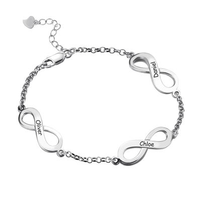0.18oz 0.79cm Vòng tay bạc tùy chỉnh Vòng tay vô cực vàng 18k rắn