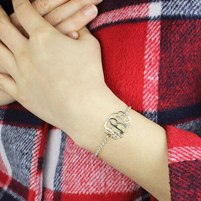 7.48in 0.42oz Sterling Bạc Tên Cá nhân hóa Vòng tay Bạc Tên Tấm Vòng đeo tay oDM