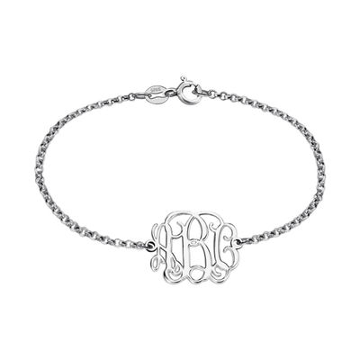 7.48in 0.42oz Sterling Bạc Tên Cá nhân hóa Vòng tay Bạc Tên Tấm Vòng đeo tay oDM