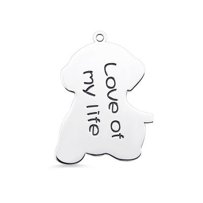 Dây chuyền bạc tùy chỉnh 0,87in 2,2cm S925 Dây chuyền thẻ chó cá nhân hóa hợp thời trang