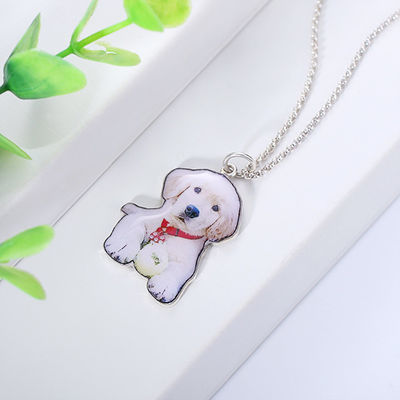 Dây chuyền bạc tùy chỉnh 0,87in 2,2cm S925 Dây chuyền thẻ chó cá nhân hóa hợp thời trang