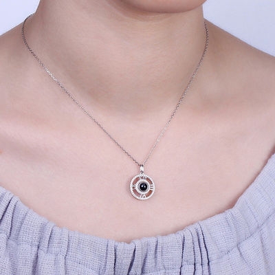 0.28in 0.17oz Dây chuyền bạc tùy chỉnh Bạn gái Projective Photo Vòng cổ ODM