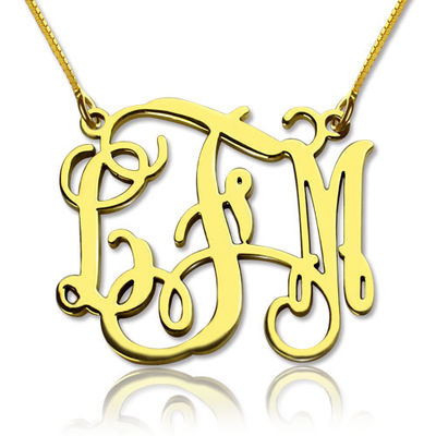 1.8ft 0.07oz Vòng cổ Monogram Cá nhân Mạ Vàng Vòng cổ ba chữ SGS
