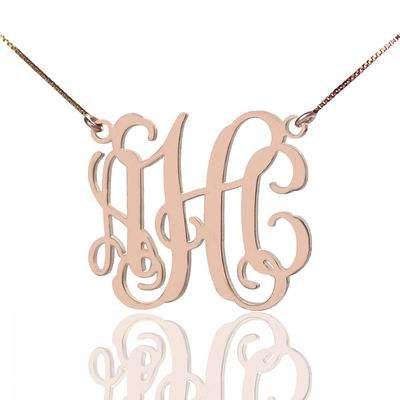 1.8ft 0.07oz Vòng cổ Monogram Cá nhân Mạ Vàng Vòng cổ ba chữ SGS