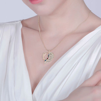 7gram 0.1in Hình ảnh Cá nhân hóa Mặt dây chuyền Vòng cổ Khắc Trái tim Tình yêu Vòng cổ SGS