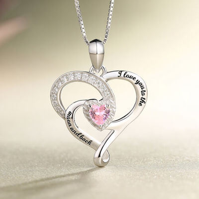 0.2in 0.14oz Vòng cổ kim cương hình trái tim Mặt trăng sinh đá SGS