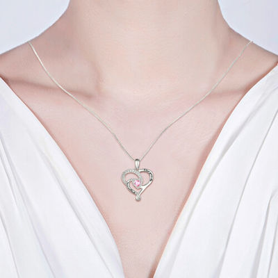 0.2in 0.14oz Vòng cổ kim cương hình trái tim Mặt trăng sinh đá SGS