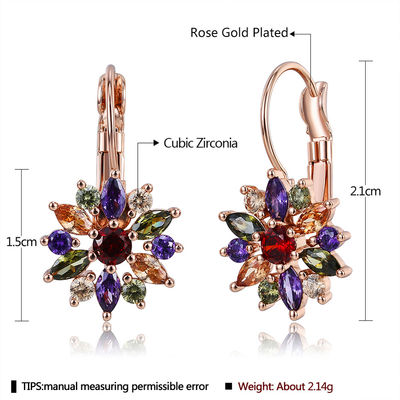 21mm Pha lê 2,14g Hoop Hoa tai tùy chỉnh OEM Dangle Drop Hoop Hoa tai Trang sức