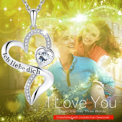 Vòng cổ vô cực trái tim đôi cho cô gái 925 Sterling Silver White Pha lê Austrian crystal