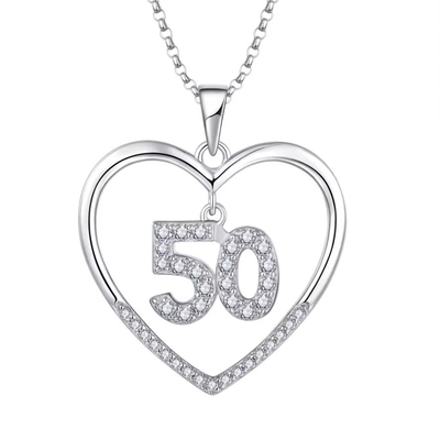YASVITTI Custom Fashion 925 Sterling Silver Heart Necklace Số 50 và 30 Đeo cổ