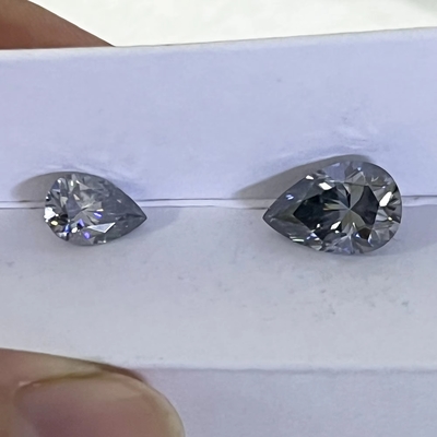 bán buôn 0.5ct 1ct 2ct Xám kim cương Mossinate Gem Xám Màu Oval Pear cắt lỏng nhẫn cưới moissanite tự nhiên
