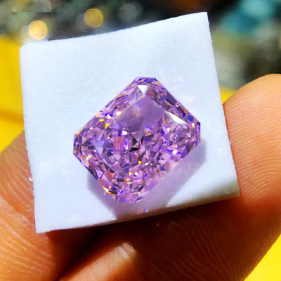 GRA Pink Mosanite Gem Radiant Cut VVS Loose Emerald Moissanite Kim cương công chúa cắt moissanite nhẫn màu hồng moissanite